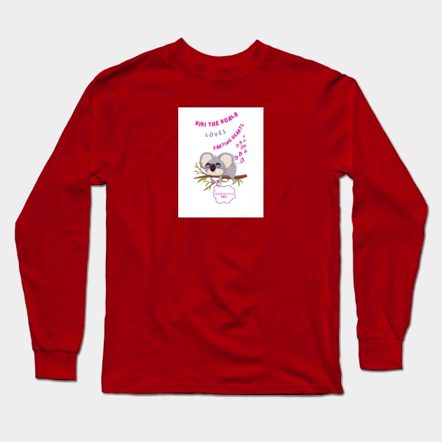 Kiki The Naughty Farting Hearts Cute Koala (c) Long Sleeve T-Shirt by Abby Anime